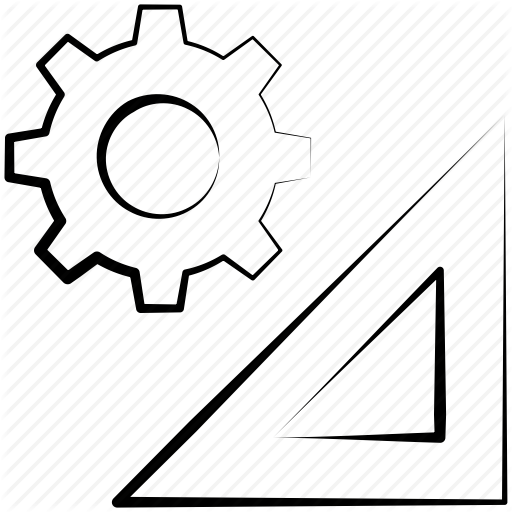 512x512 Design, Drawing, Gear, Geometry, Pencil, Setting Icon