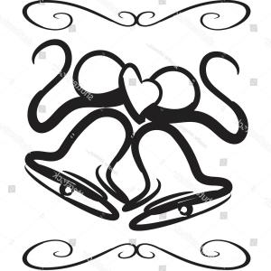 300x300 Vector Drawing Wedding Bells Cute Heart Soidergi