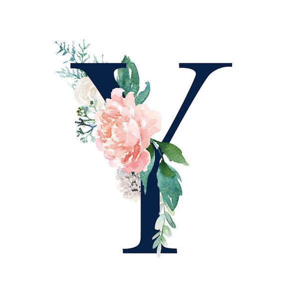 600x600 Floral Alphabet