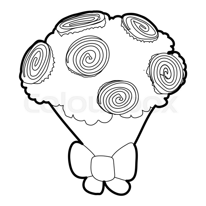800x800 Wedding Bouquet, Icon Outline Stock Vector Colourbox