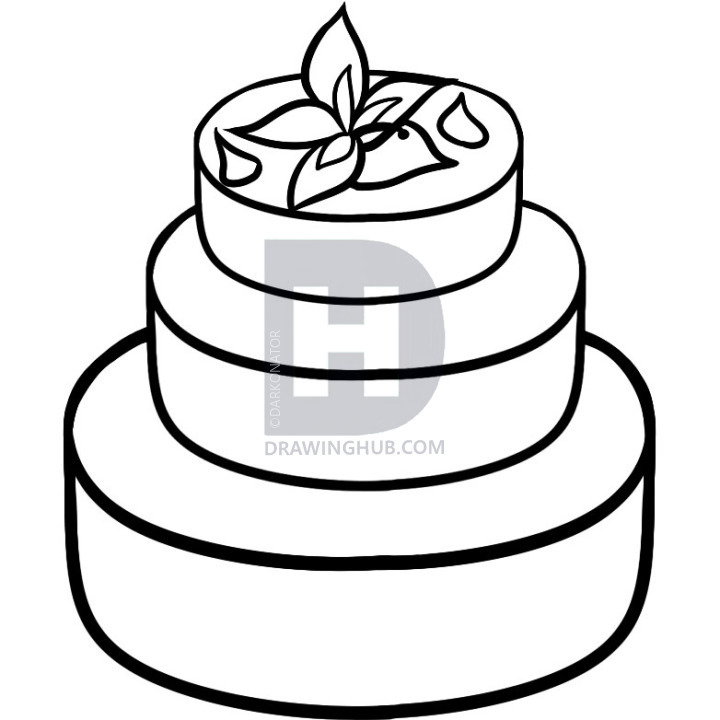 720x720 How To Draw A Wedding Cake, Step