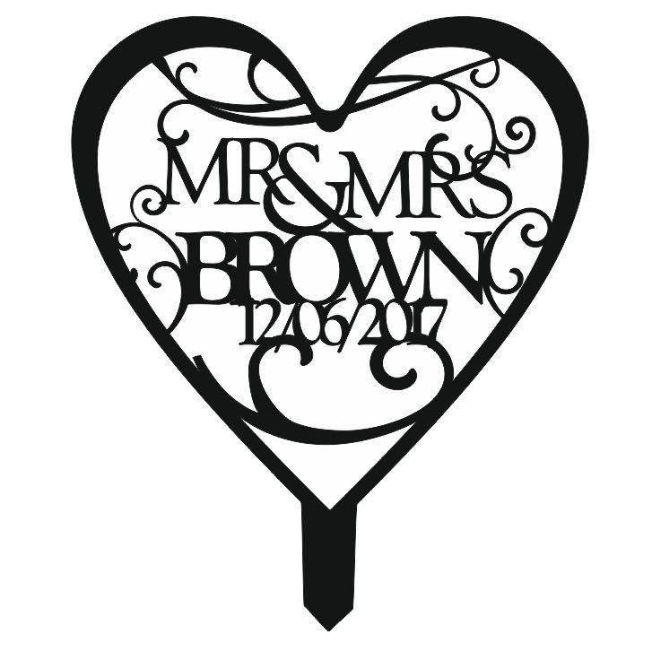 727x727 Personalised Mr And Mrs Wedding Cake Topper