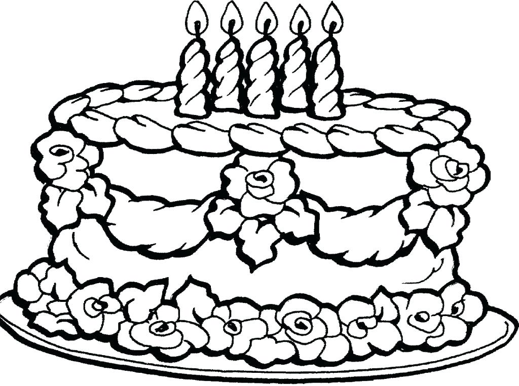 1024x762 Cake Coloring Pages