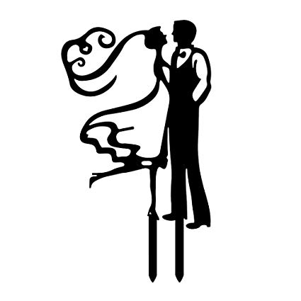 425x425 Riverbyland Black Romantic Moment Wedding Cake Topper