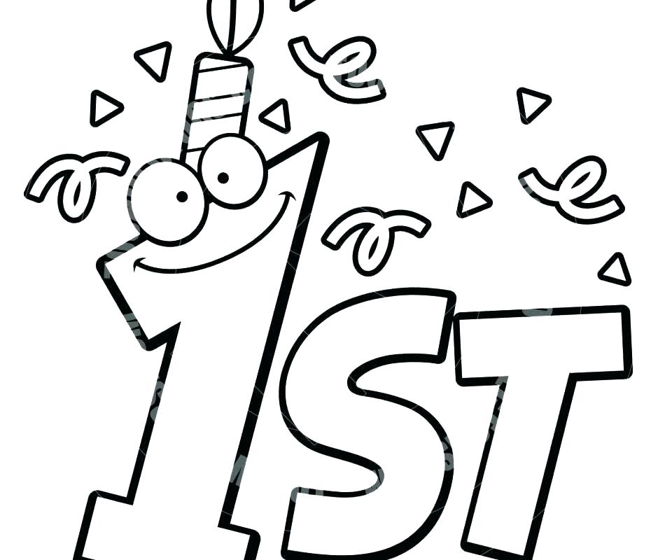 940x800 Cake Coloring Pages To Print First Birthday Cake Coloring