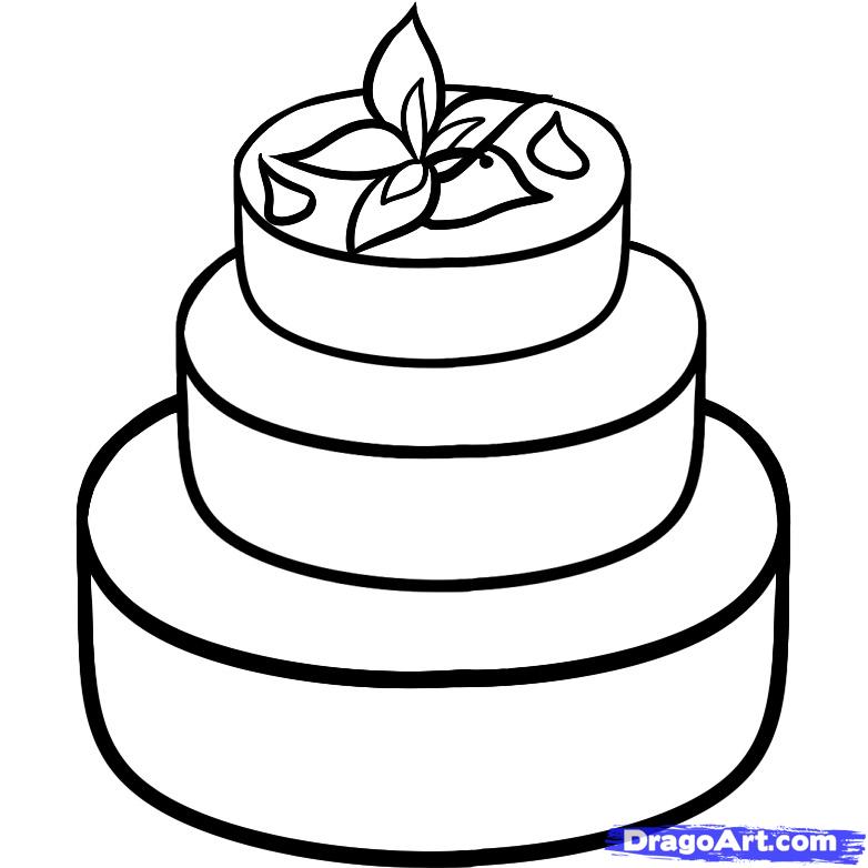 782x782 How To Draw A Wedding Cake, Step