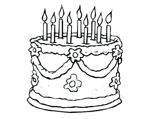 600x464 Wedding Cake Coloring Pages Picture Of Birthday Cake To Color
