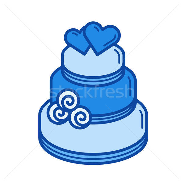 600x600 Wedding Cake Line Icon Vector Illustration Andrei Krauchuk