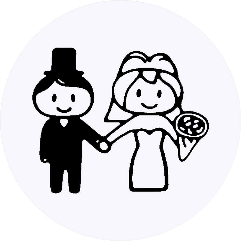 1000x1000 X Round 'wedding Couple' Stickers