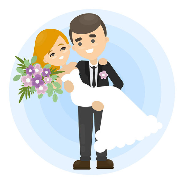 600x600 Isolated Happy Smiling Wedding Couple Art Print