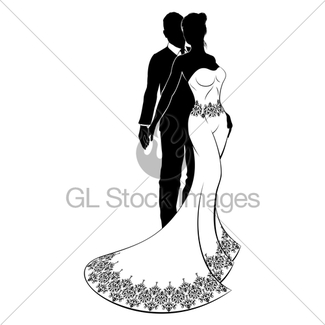 325x325 Bride And Groom Wedding Couple Silhouettes Gl Stock Images
