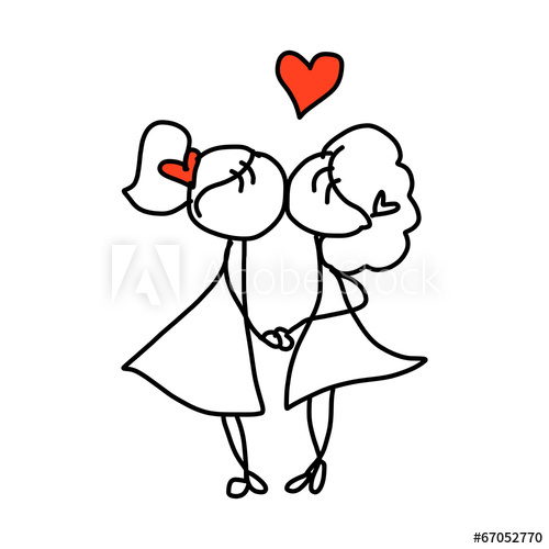 500x500 Hand Drawing Cartoon Happy Couple Wedding