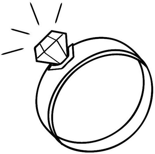 500x498 Elegant Wedding Ring Sketch Drawing And Coloring Pages