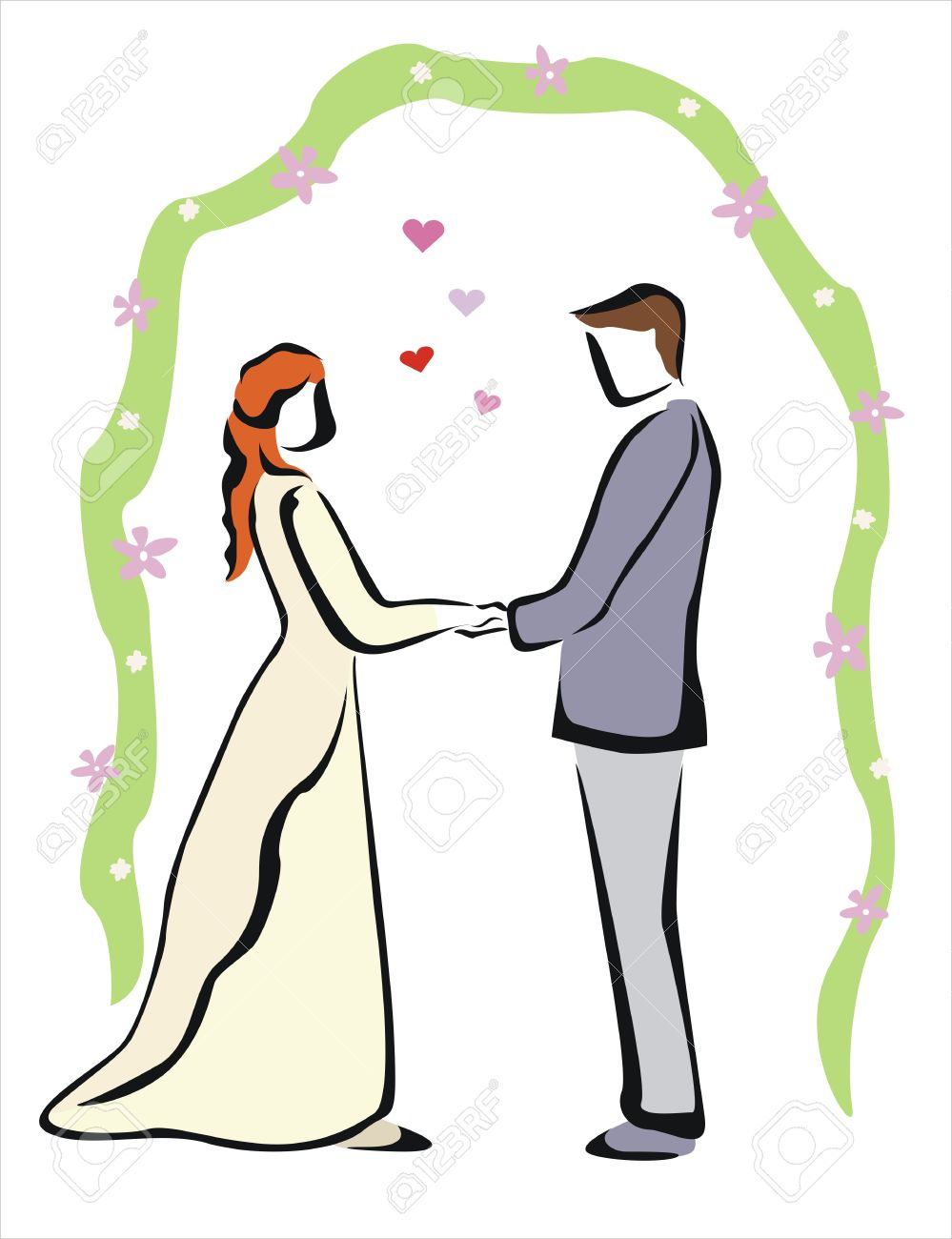 999x1300 Drawing Of A Wedding Drawing Of A Happy Wedding Royalty Free