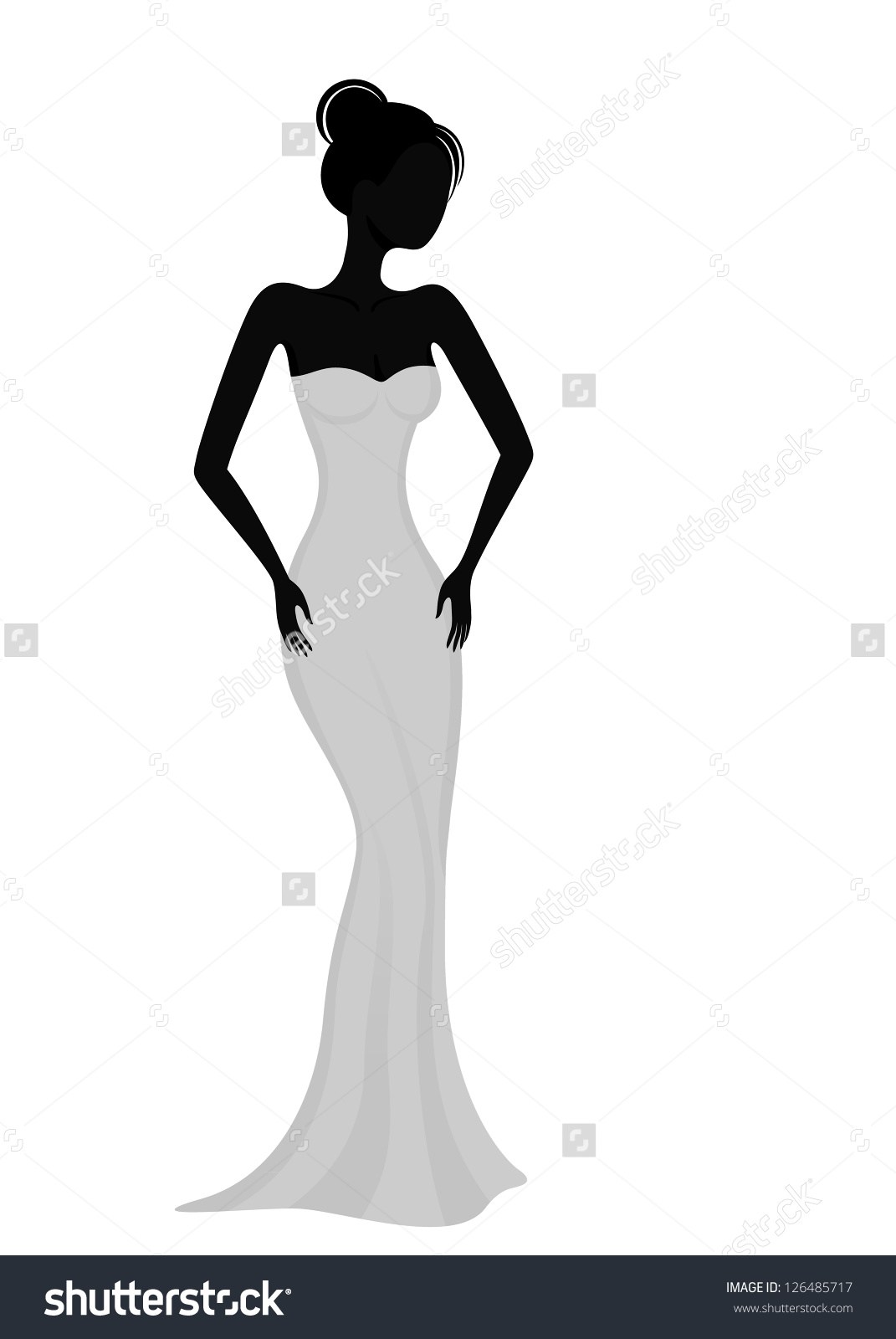 1071x1600 Vintage Wedding Dress Clipart