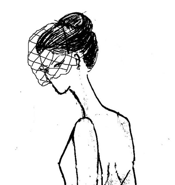 587x619 Birdcage Veil Vintage Style Wedding Dresses, Designer Bridal