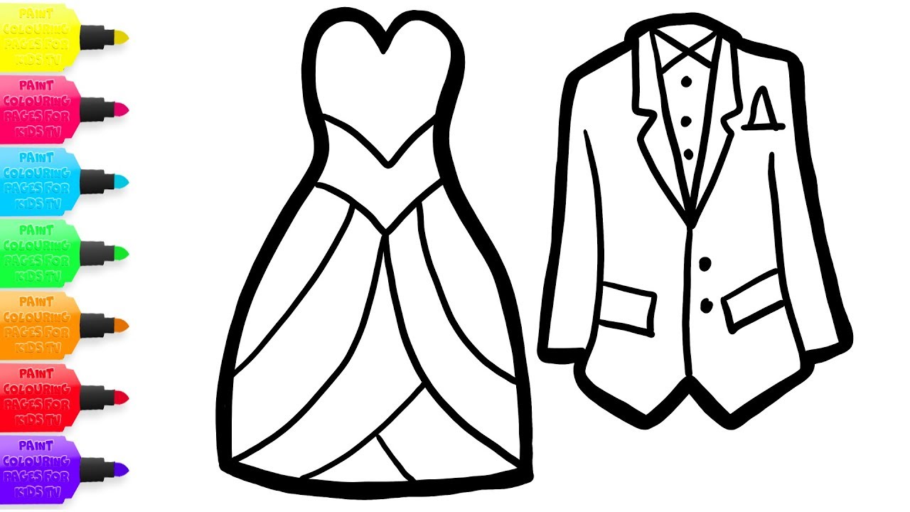 1280x720 Wedding Dresses Coloring Drawing With Glitter For Kids Toy Art