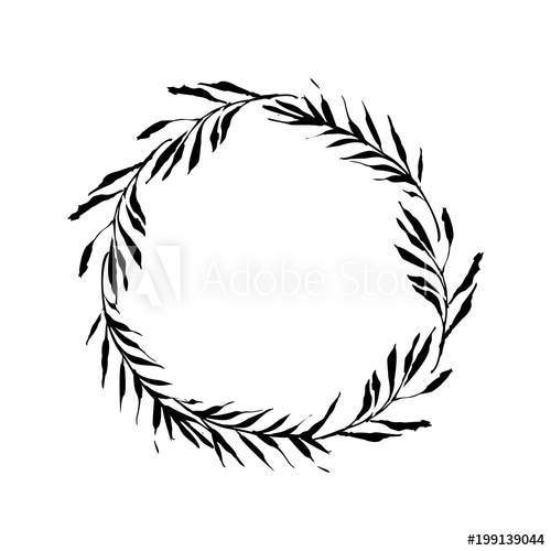 500x500 Floral Rustic Branch Wreath For Wedding Invitation Template Design