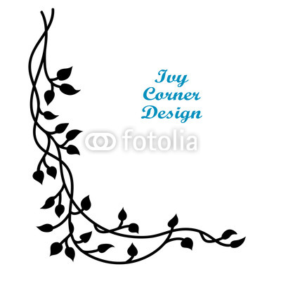 400x400 Ivy Vine Corner Design Element, Hand Drawn Wedding Invitation