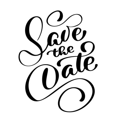 490x490 Save The Date Text Calligraphy Vector Lettering For Wedding