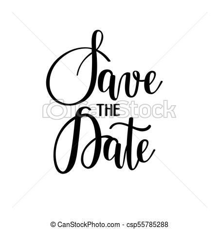 450x470 Save The Date Vector Calligraphy Digital Drawn Imitation Wedding