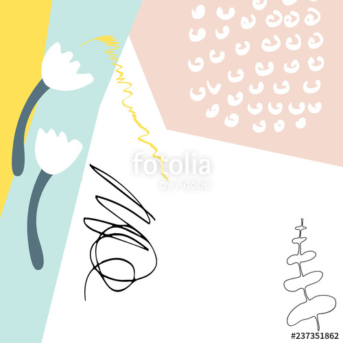 500x500 Creative Abstract Universal Floral Art Poster In Tropical Style