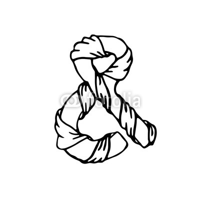 400x400 Elegant Sketch Wrapped Ribbon Ampersand For Wedding Invitation