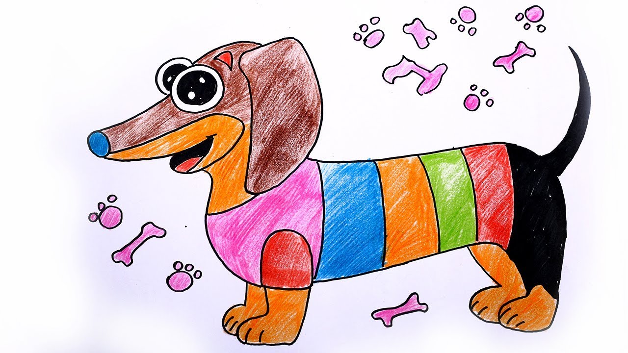 1280x720 How To Draw A Dog Dog Coloring Pages How To Draw A Dachshund