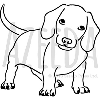 425x425 Azeeda 'dachshund Dog' Wall Stencil Template