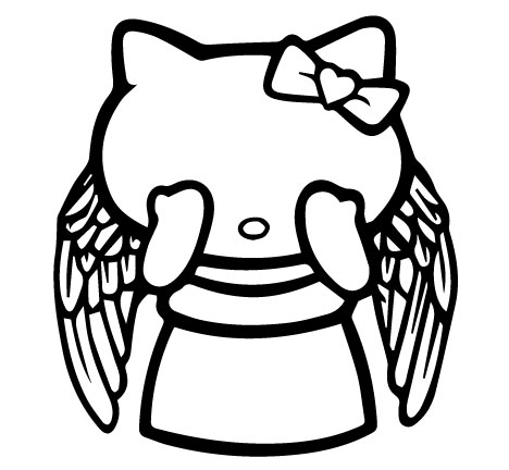 468x432 Hello Kitty Weeping Angel Vinyl Decal