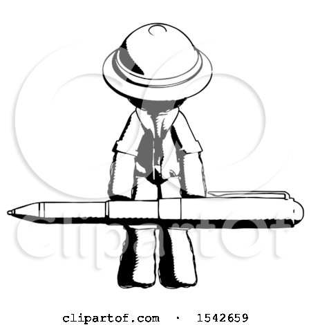 450x470 Ink Explorer Ranger Man Weightlifting A Giant Pen