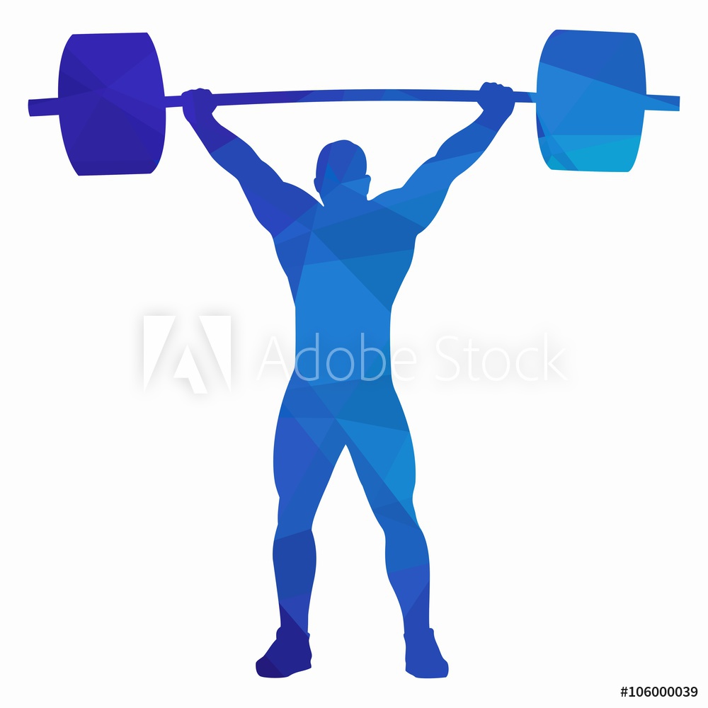 1000x1000 photo art print silhouette of weightlifter vector drawing