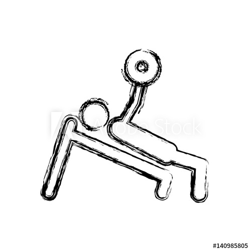 500x500 Monochrome Sketch Of Man With Training Weightlifting Vector