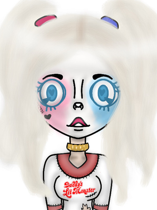 320x427 one of my old harley quinn drawings, her eyes look kinda weird