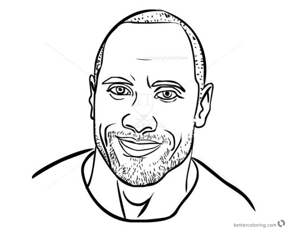 1000x800 Jumanji Coloring Pages Dwayne Johnson Line Drawing Welcome