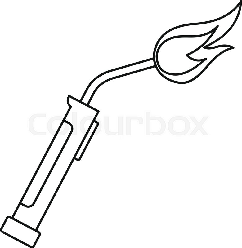 780x800 Welding Torch Icon In Outline Style Stock Vector Colourbox