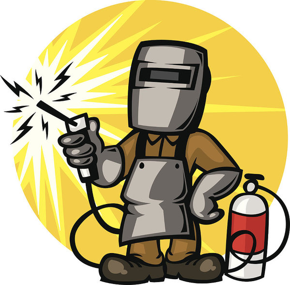 599x588 Welder Guy Art Print