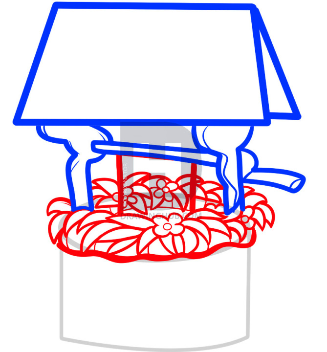 669x720 How To Draw A Well, Wishing Well, Step