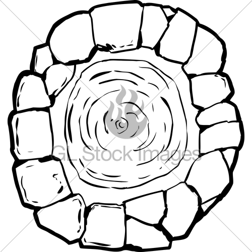 500x500 Outlined Drawing Of Top Down View On Old Well Full Of Water Gl