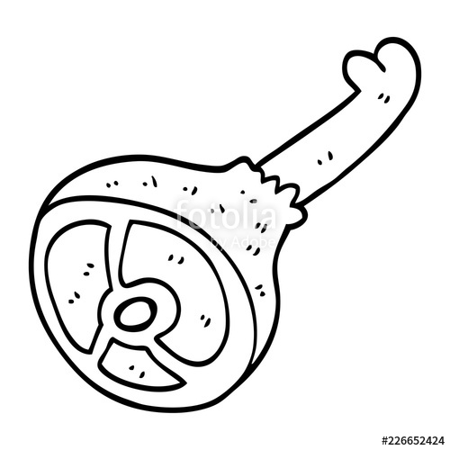 500x500 Line Drawing Cartoon Well Cooked Meat Stock Image And Royalty