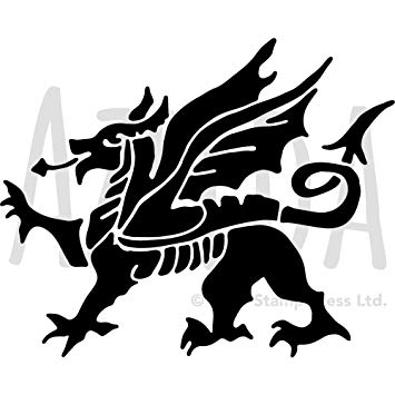 355x355 'welsh Dragon' Wall Stencil Template