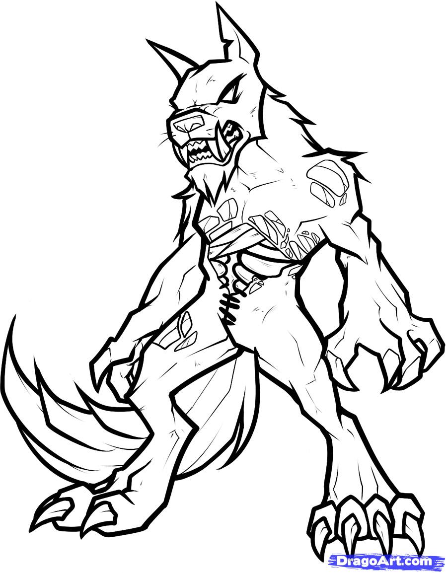 898x1154 Werewolf Lineart Free Download