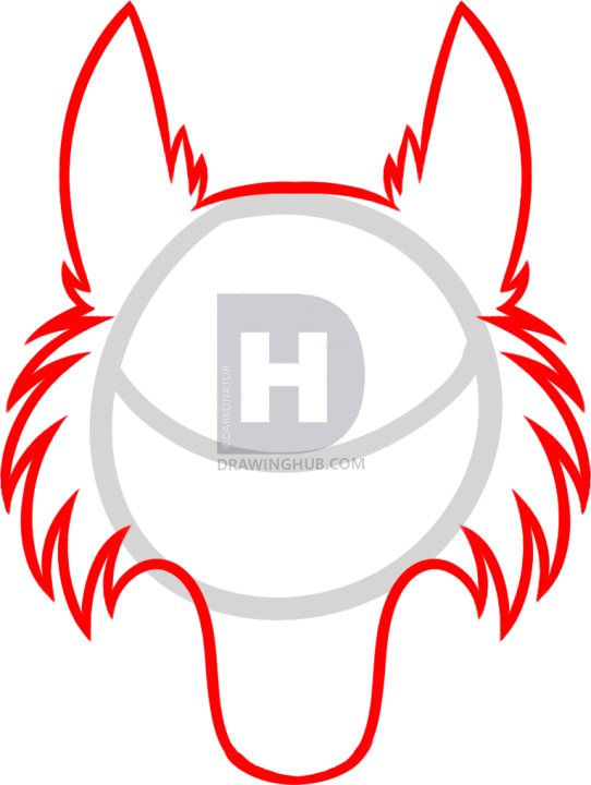 542x720 How To Draw A Werewolf Face, Step