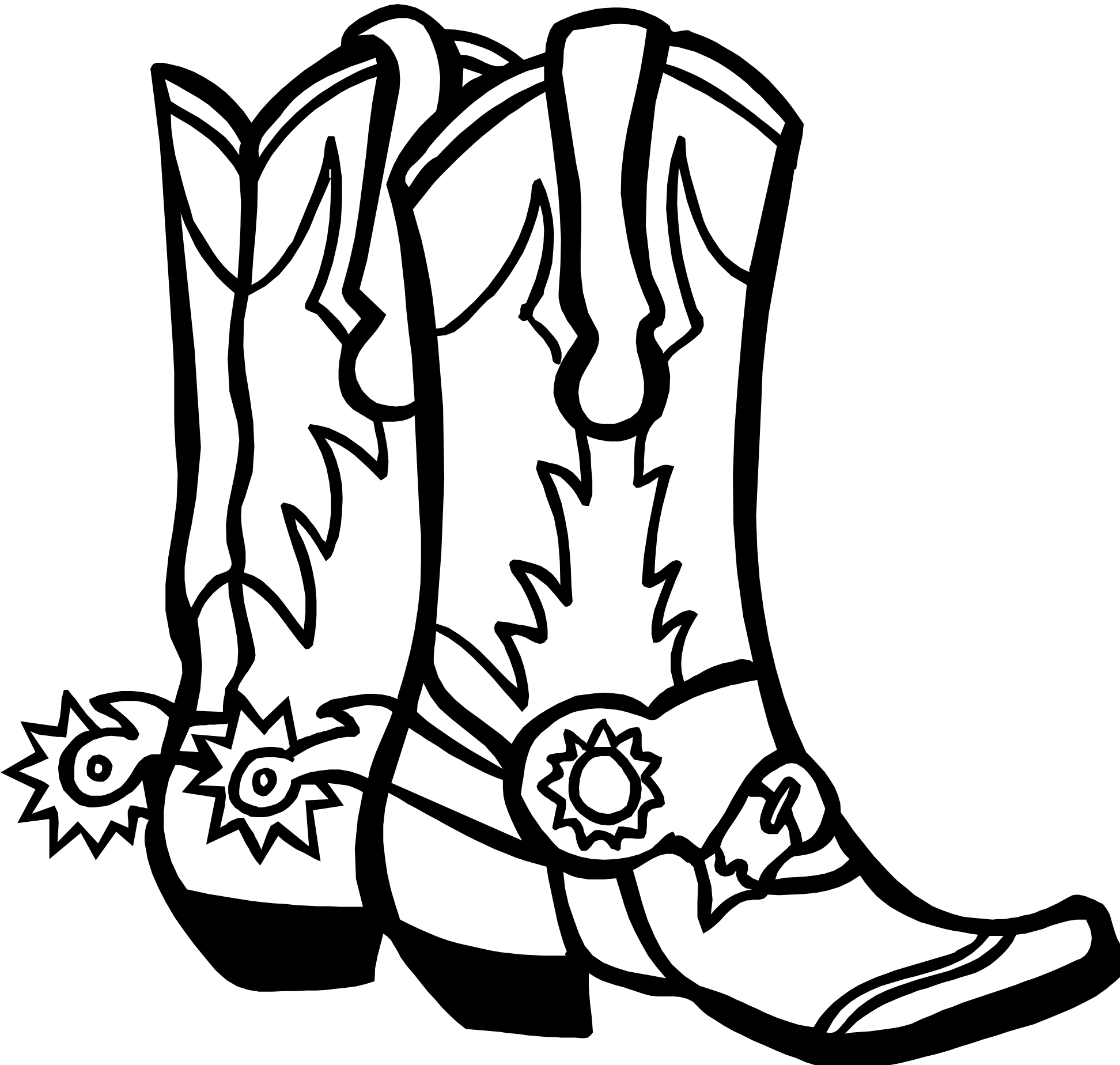 1944x1848 Drawings Of Cowboy Boots