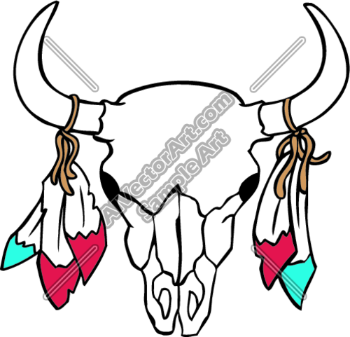 500x481 Drawn Bulls Western