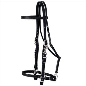 300x300 U Bk Black Western Tack Brahma Webb Horse Halter Bridle