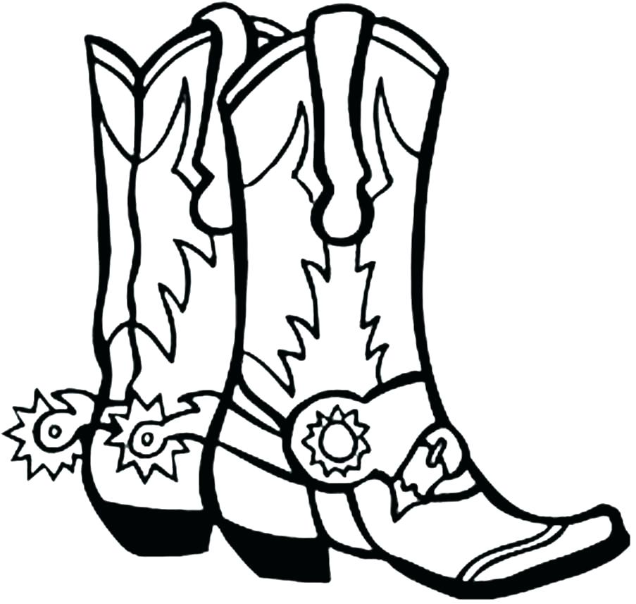 903x857 western coloring pages drawing of a cowboy boot printable western