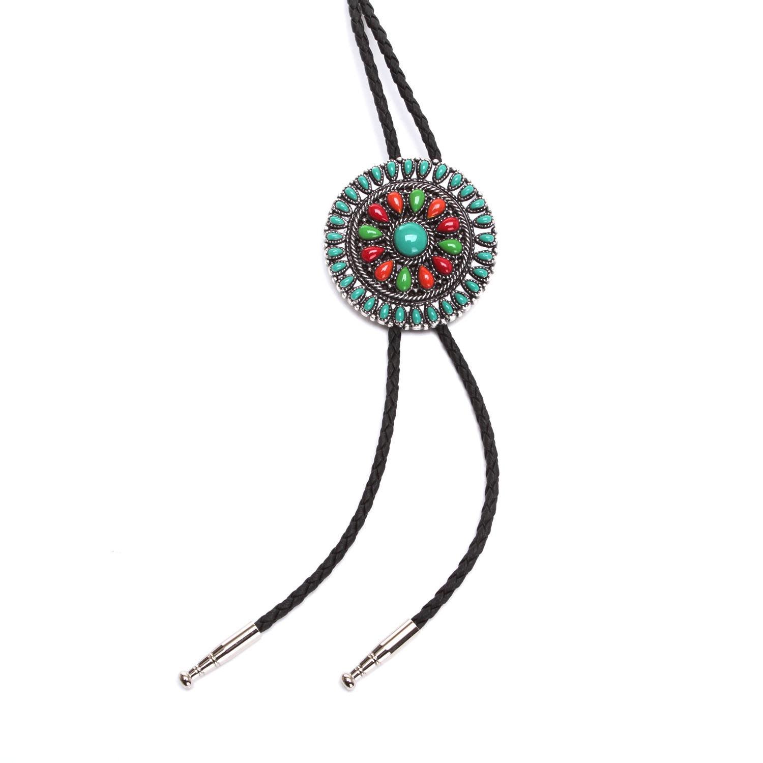 1500x1500 Mampf Western Products Double S Multi Stone Unisex Bolo Tie Turquoise