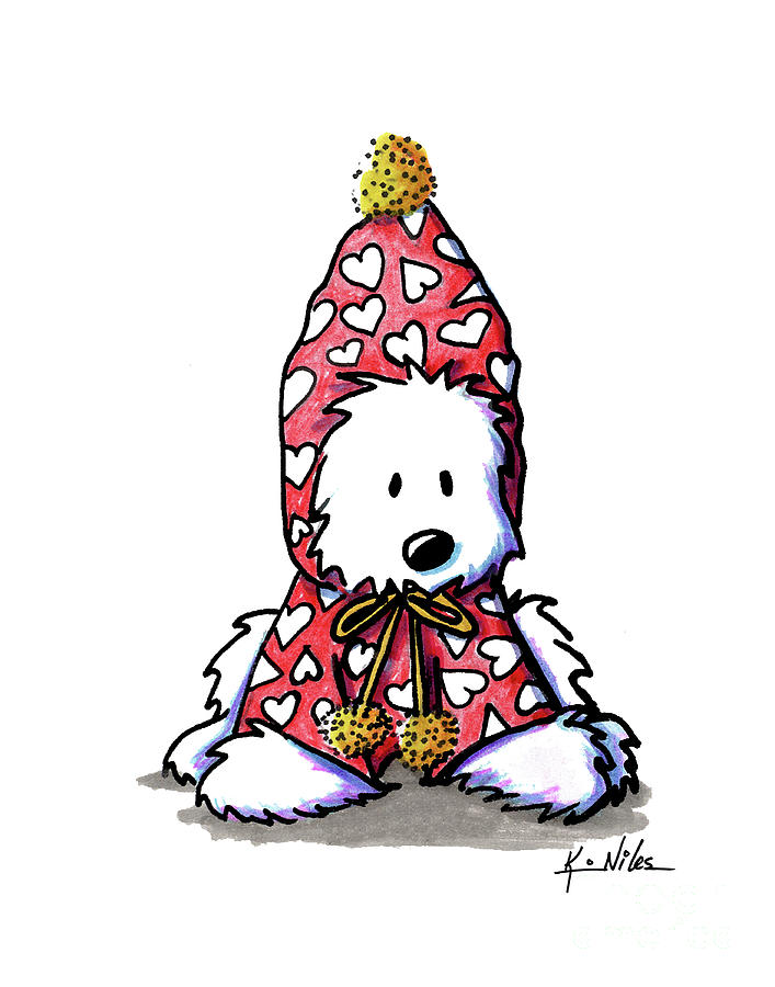 707x900 kiniart snowbunny westie drawing