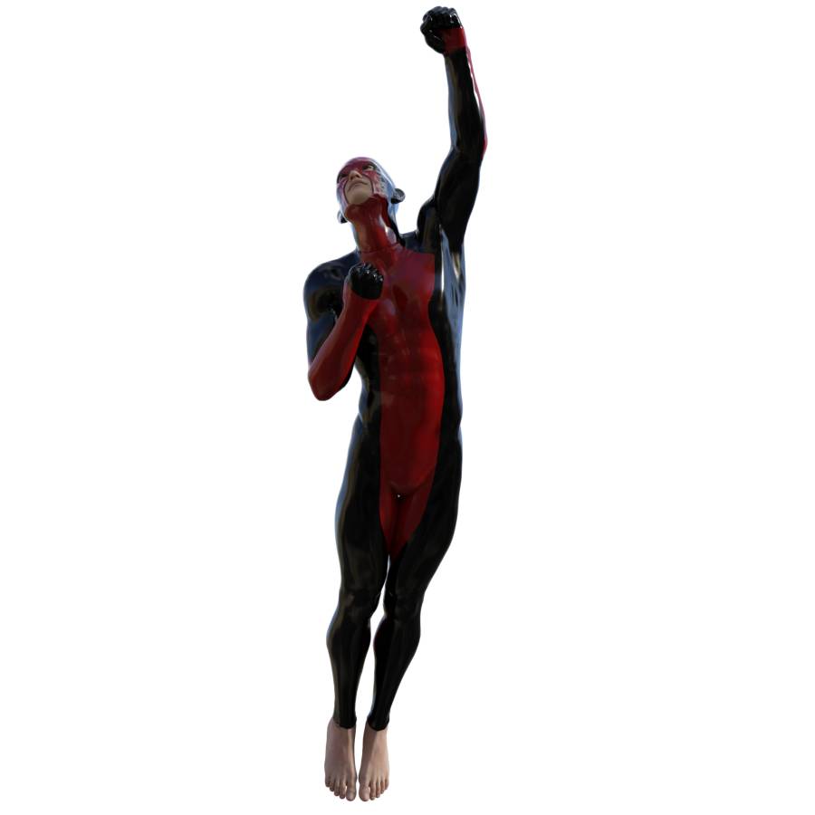 900x900 Figure Drawing Pose Ofmale, Superhero, Action, Flying, Jumping